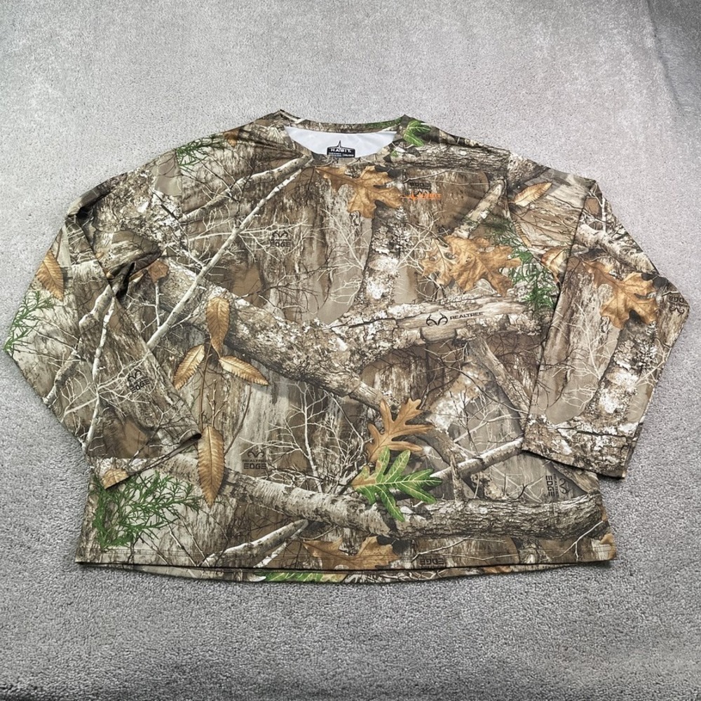 Habit Shirt Mens 2XL Brown Realtree Edge Camo Performance Hunting Scent Factor